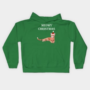 Meowy Christmas Ginger Kitten Kids Hoodie